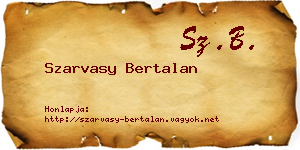 Szarvasy Bertalan névjegykártya