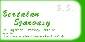 bertalan szarvasy business card